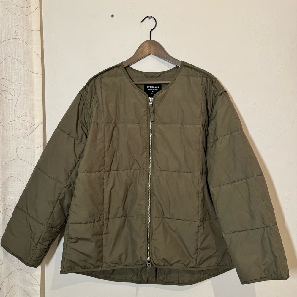 Everlane Quilted Cotton Liner Jacket Olive XL